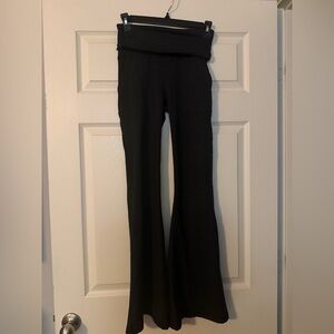 Offline Aerie Black Flare Hugger Foldover Leggings